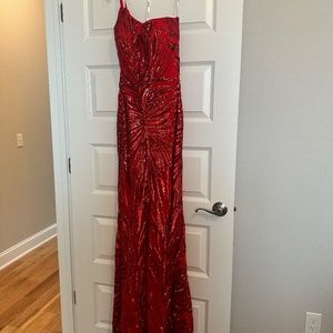 Jovani 05664 One Shoulder Sequin Sheath Dress